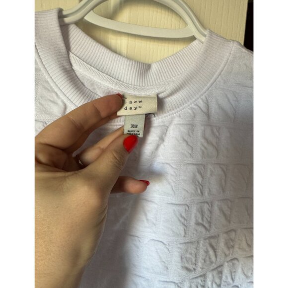 A New Day Oversized White Textured Crop Top - Picture 2 of 2